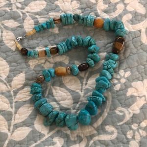 Faux turquoise fashion necklace